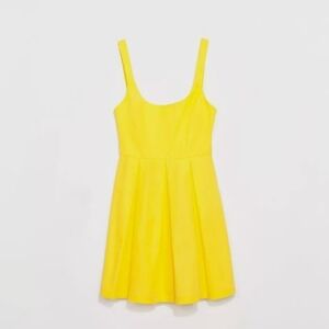 NWOT Zara Yellow Mini Pleated Dresss